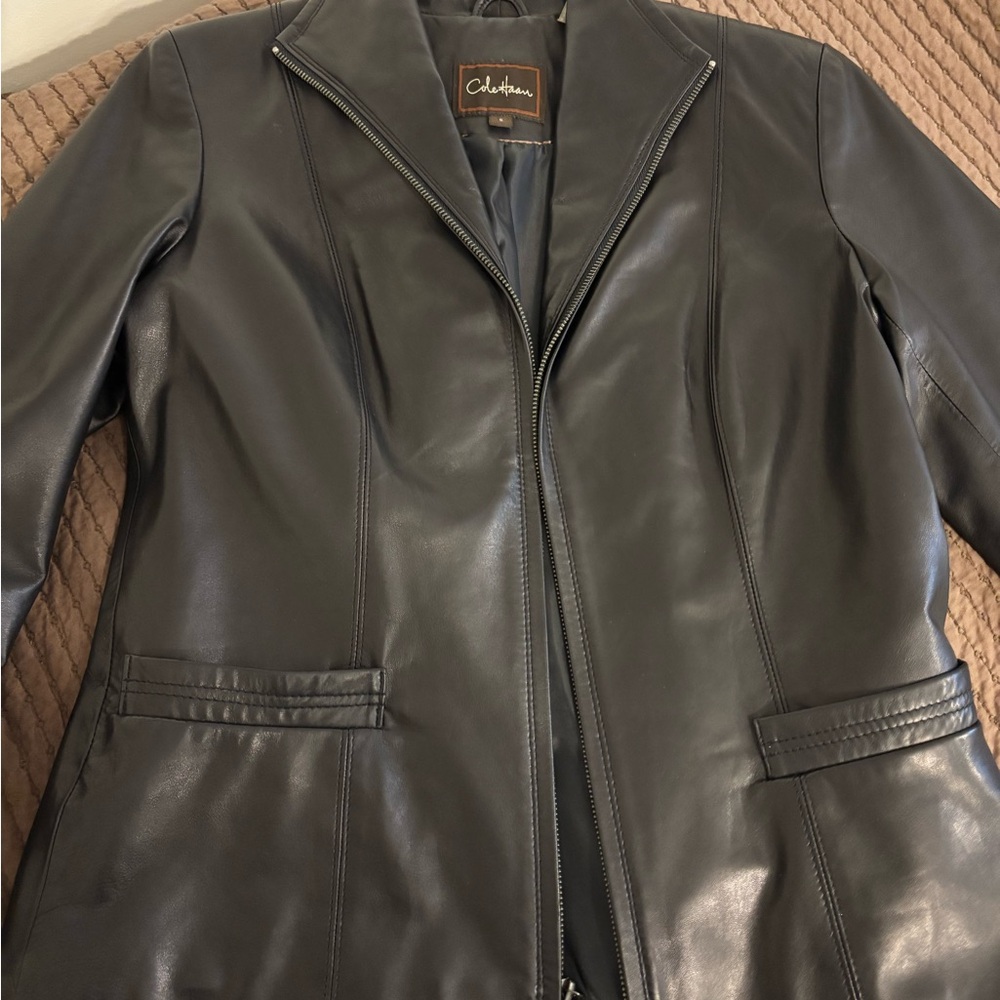 Cole Haan Genuine Lambskin Leather Jacket